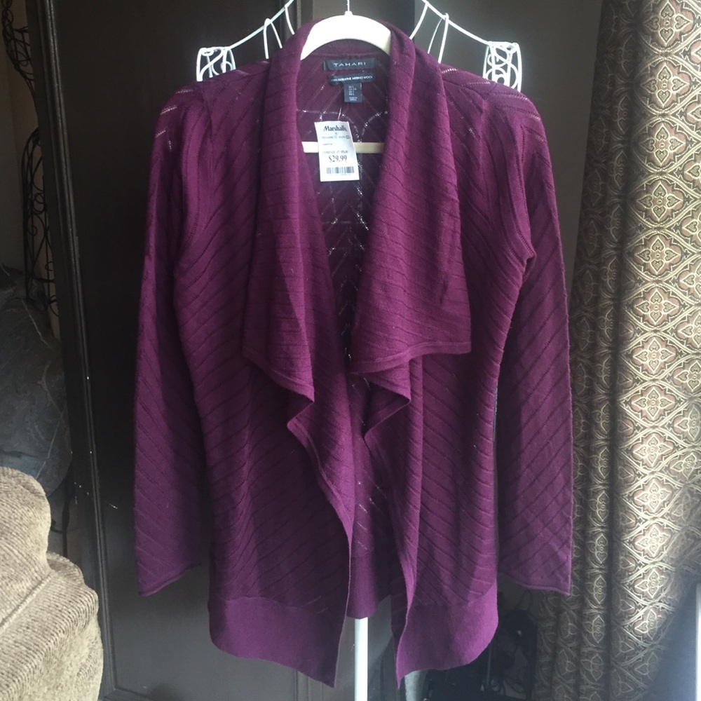 Tahari Purple Women's Cardigan Sweater